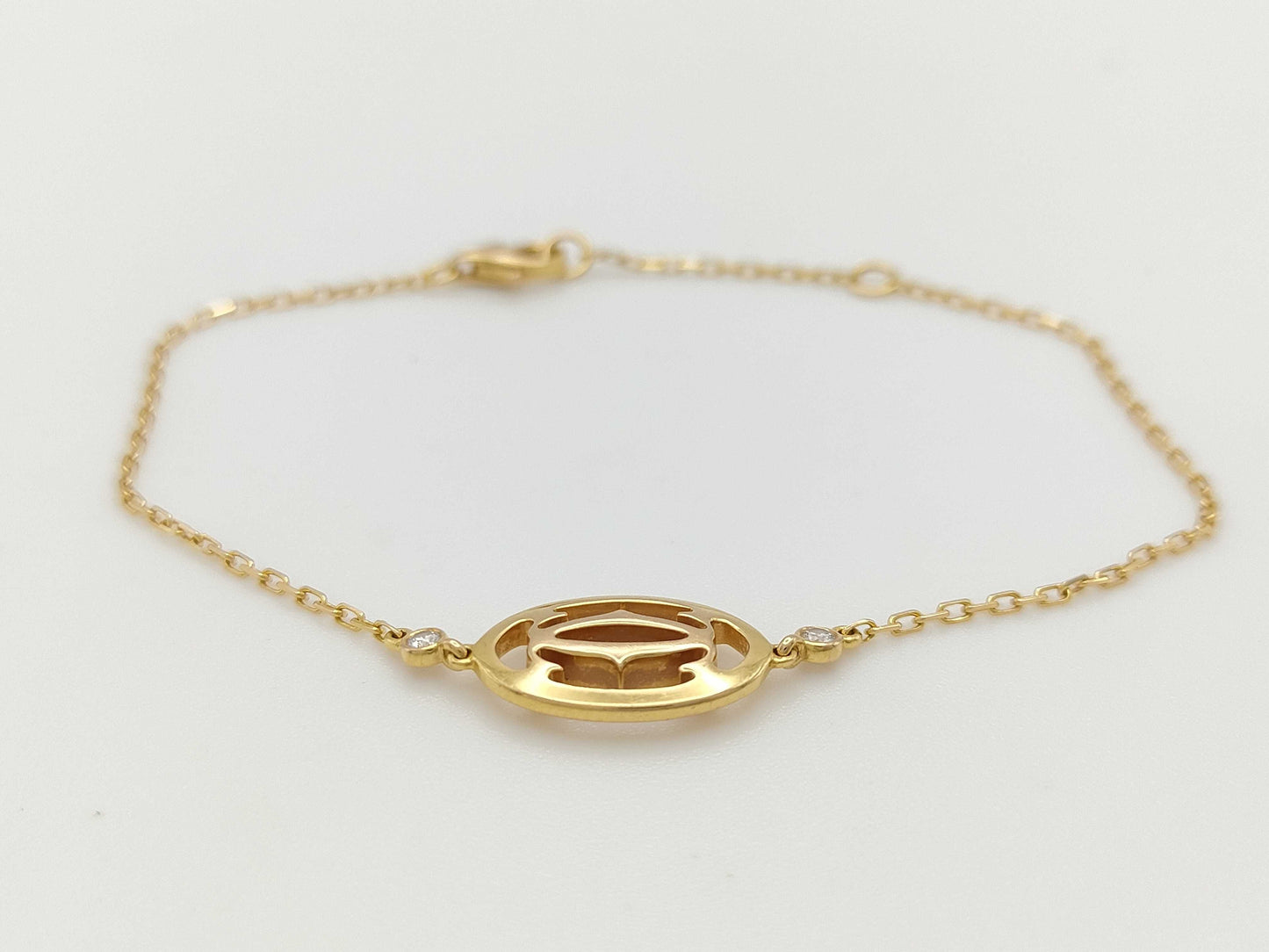 Cartier Logo Double C 2PD PG Au750 2.9g Bracelet/Bangle