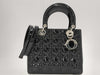 Dior Lady Dior Black Enamel Handbag