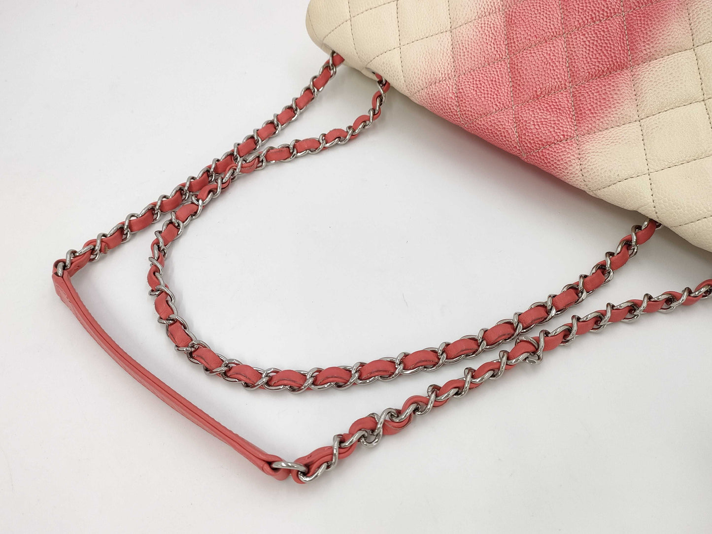 CHANEL Matelasse Caviar Skin Double Chain Shoulder Bag