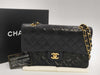 CHANEL Matelasse Black Double Flap Double Chain Shoulder Bag