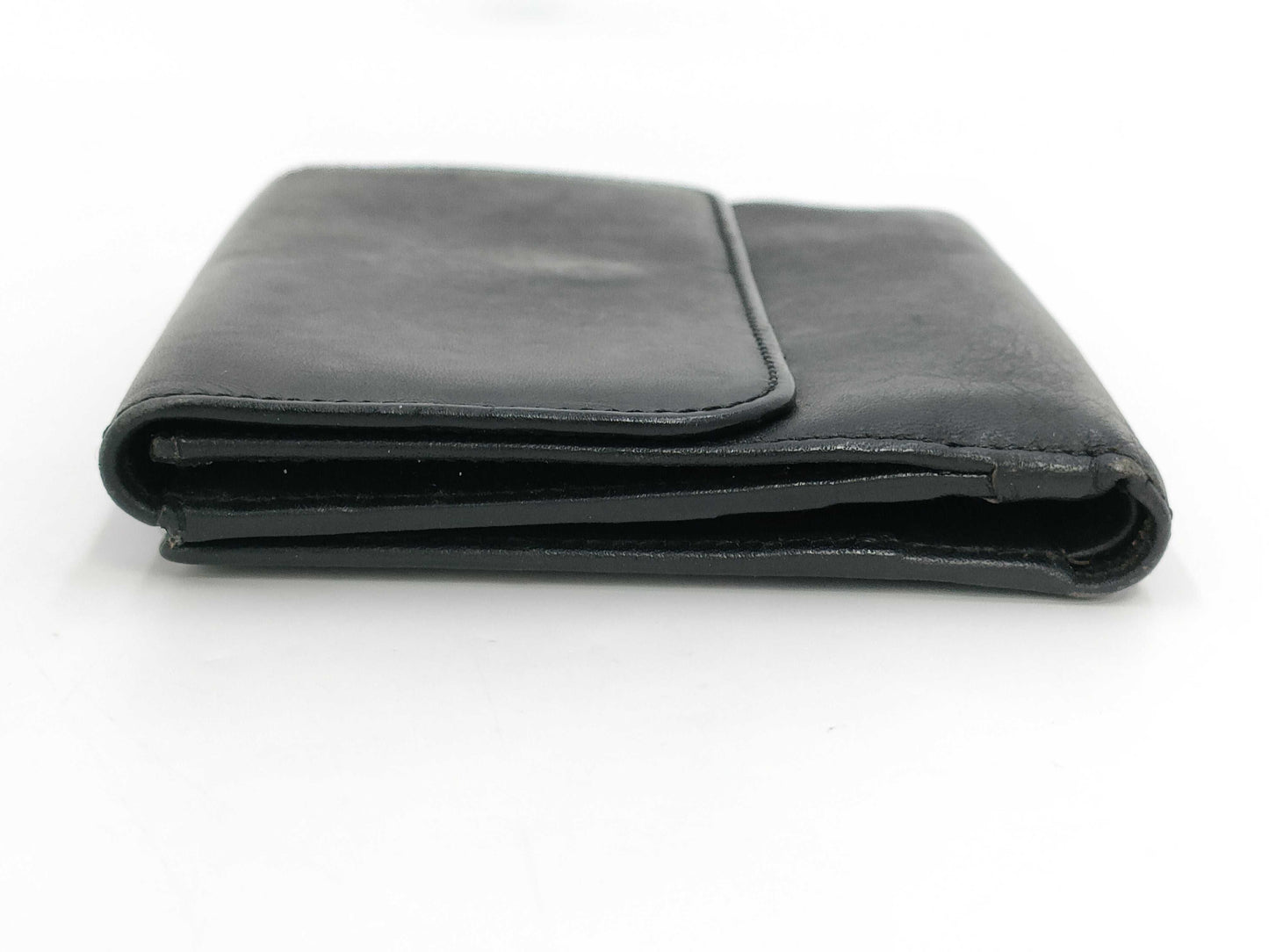 FENDI Leather Double Hook Bifold Wallet Black Wallet
