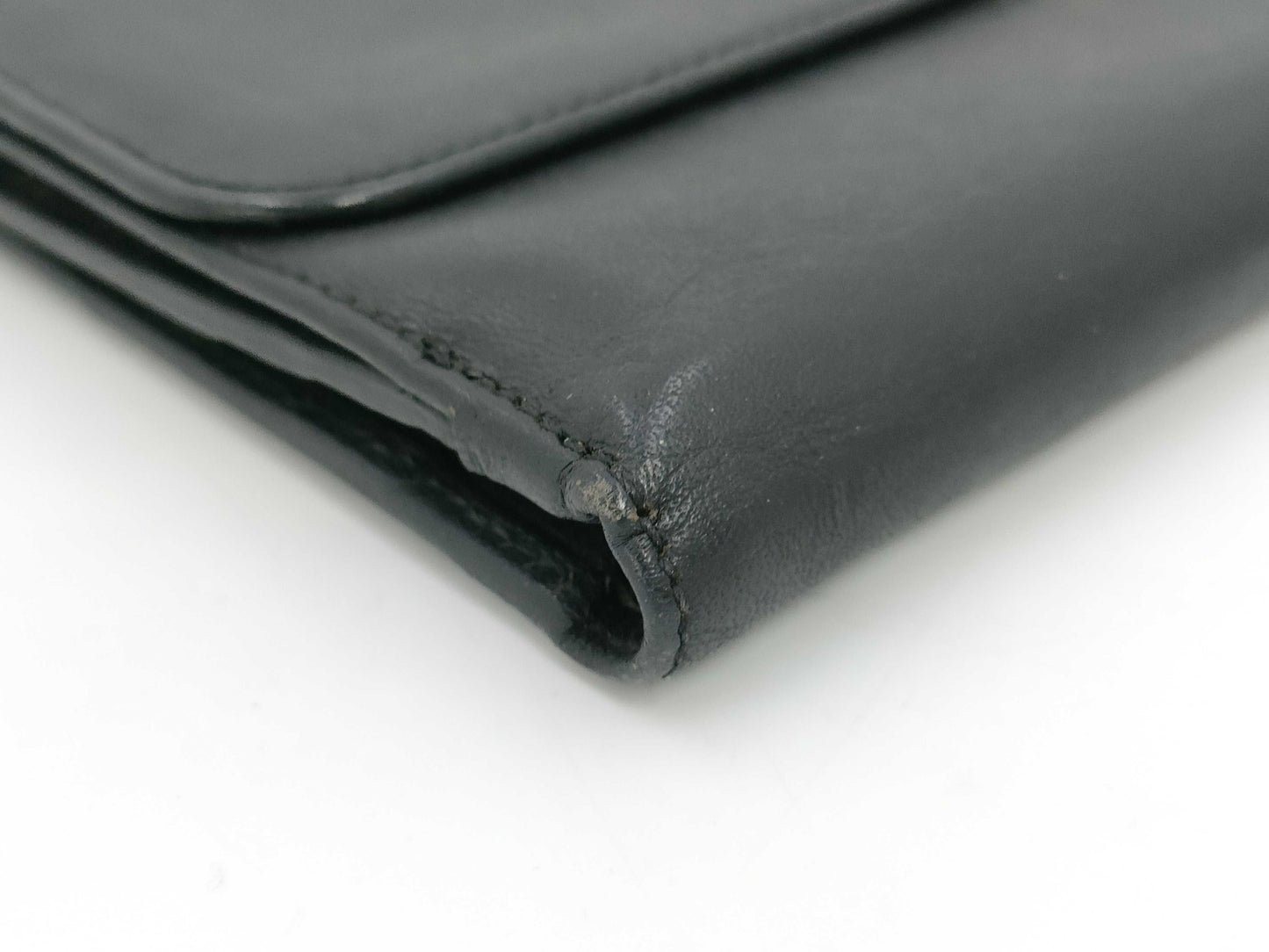 FENDI Leather Double Hook Bifold Wallet Black Wallet