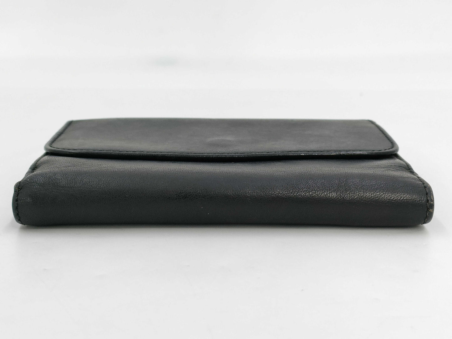 FENDI Leather Double Hook Bifold Wallet Black Wallet