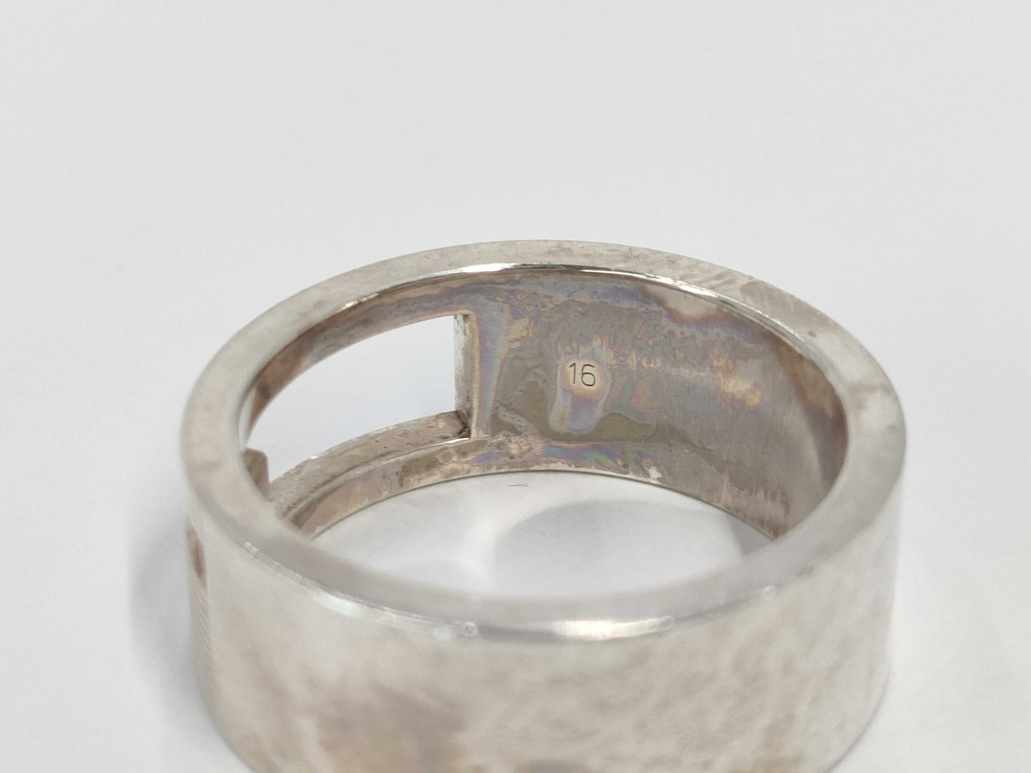 GUCCI Ag925 Open G Ring, Size: 8, 6.9g, Box and Dust Bag Included