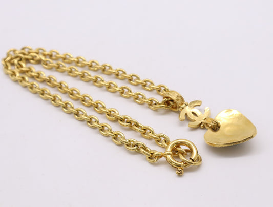 CHANEL Gripoir Long Color Stone Coco Mark Chain Necklace Gold Plated Women's Necklace