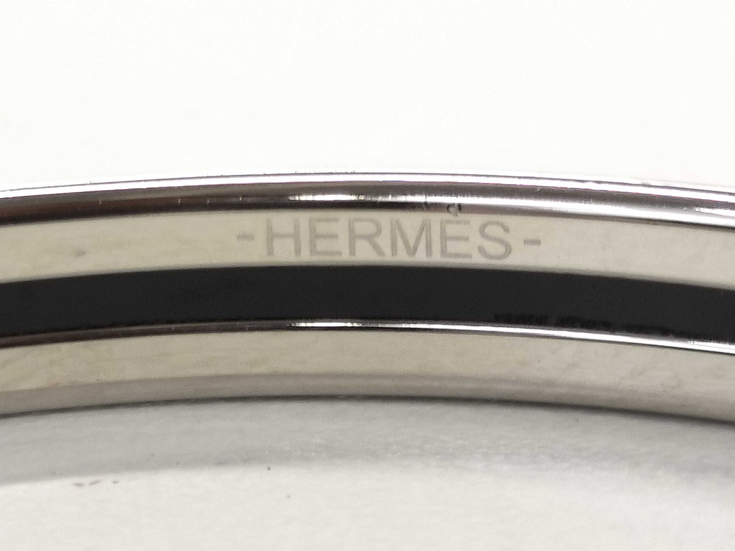 HERMES Uni Enamel Silver Hardware Bracelet/Bangle