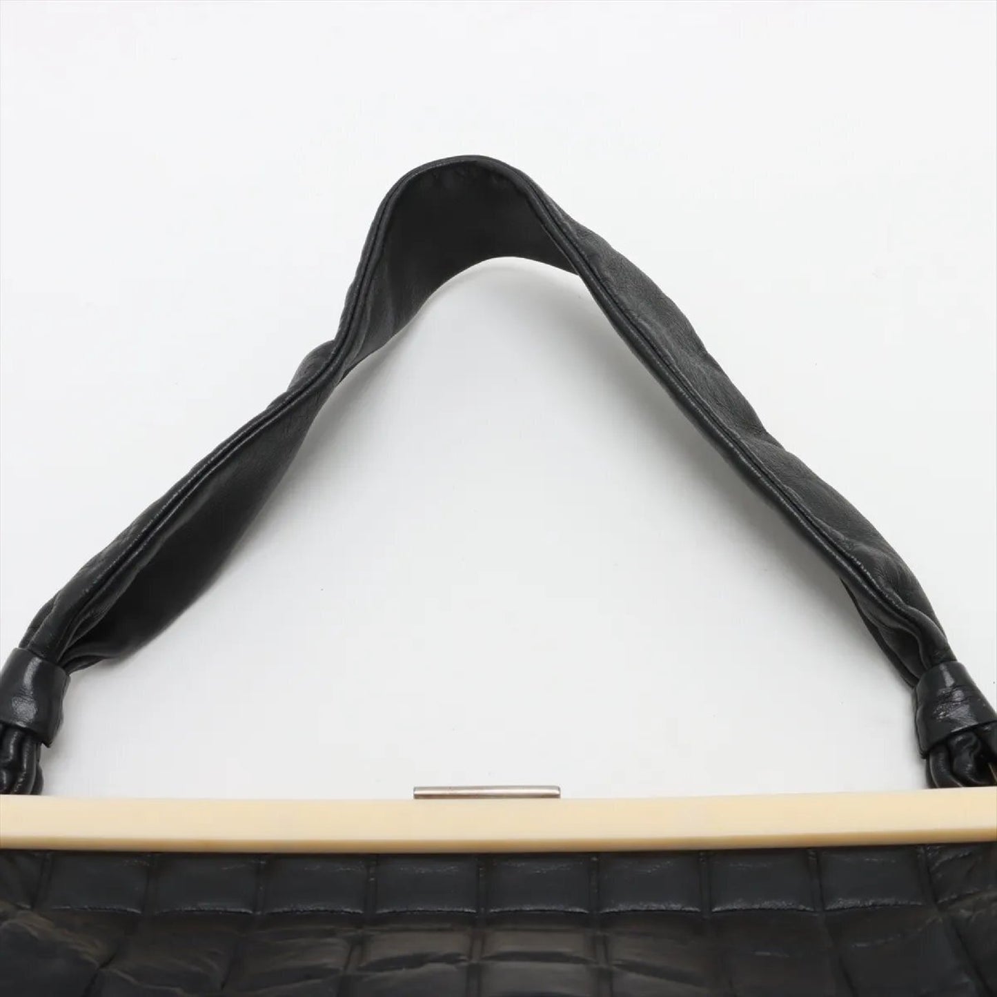 CHANEL CHANEL Chocolate Bar Lambskin Clasp Purse Leather Shoulder Bag with Serial Number Seal, Women's MMM CT51-1, Series 7, LEATHER SHOULDER