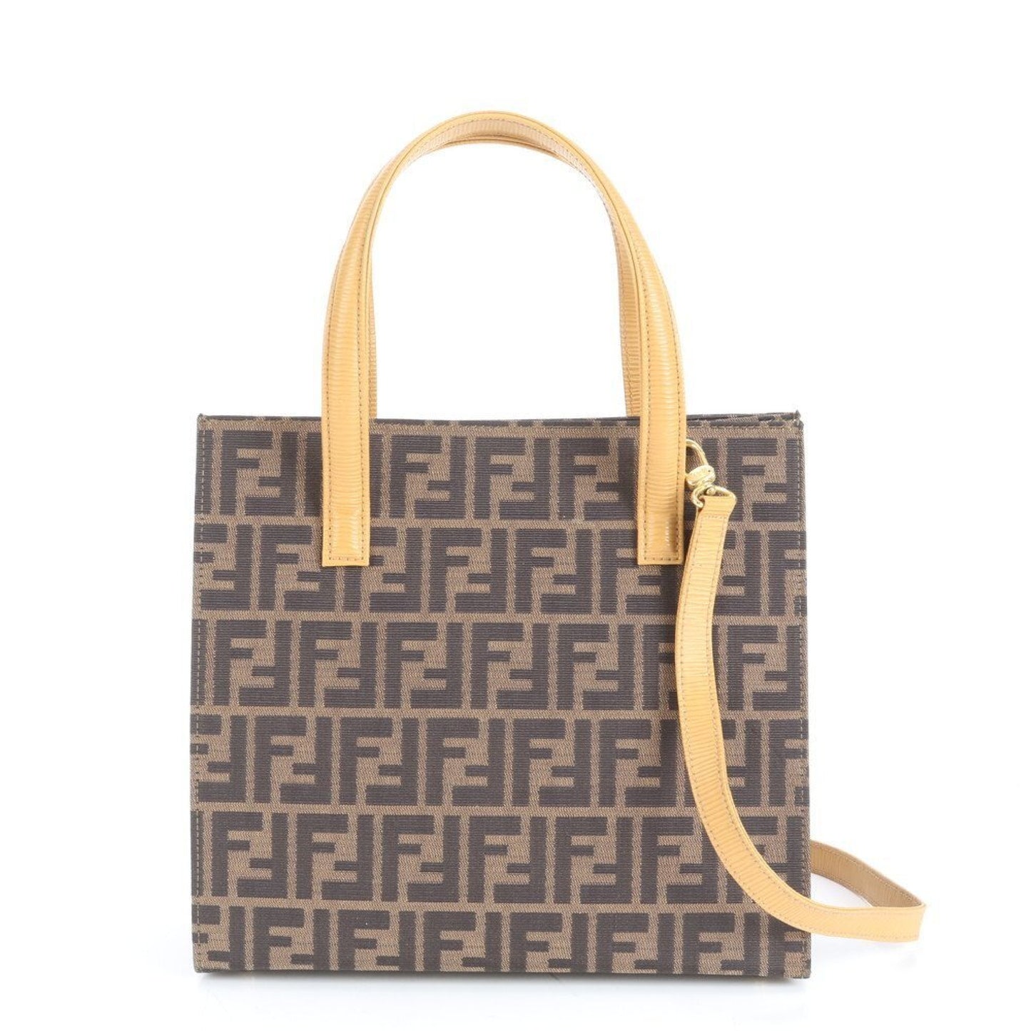FENDI ZUCCA SHOULDER BAG CANVAS LEATHER 2-WAY SHOULDER BAG Brown Women's RRE CT43-9