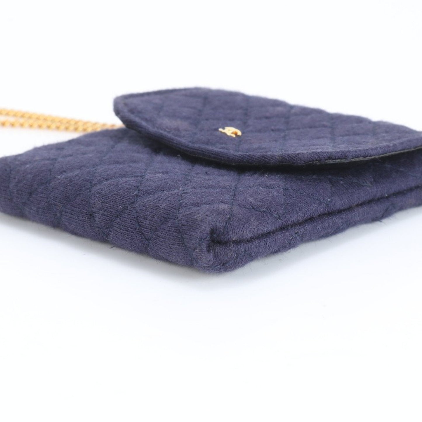 CHANEL CHANEL Mini Matelasse Gold Chain Leather 2-Way Shoulder Bag, Navy Blue, Women's VEE CT12-6 Quilted Shoulder Bag