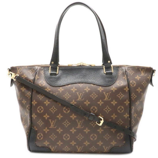 LOUIS VUITTON Louis Vuitton Estrella MM Monogram Macassar 2-way Tote Bag/Handbag M51192 Black Leather with Gold Hardware MIO155 Shoulder Bag