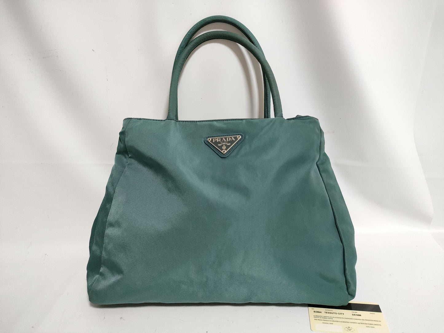 PRADA Nylon PRADA Prada B3864 Tote Bag Triangle Logo Nylon Handbag with Guarantee White Tag Tote Bag