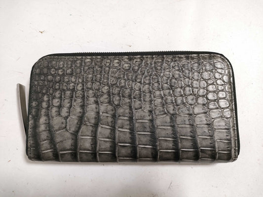 IKEDA KOHGEI Ikeda Kogei Long Wallet Da Crocodile Porosus Leather Round Zip Zip Wallet