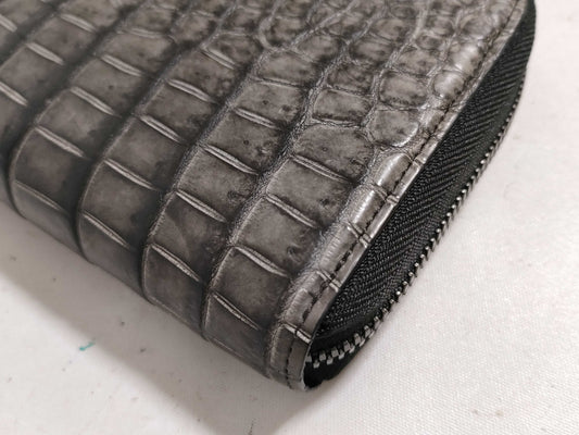 IKEDA KOHGEI Ikeda Kogei Long Wallet Da Crocodile Porosus Leather Round Zip Zip Wallet