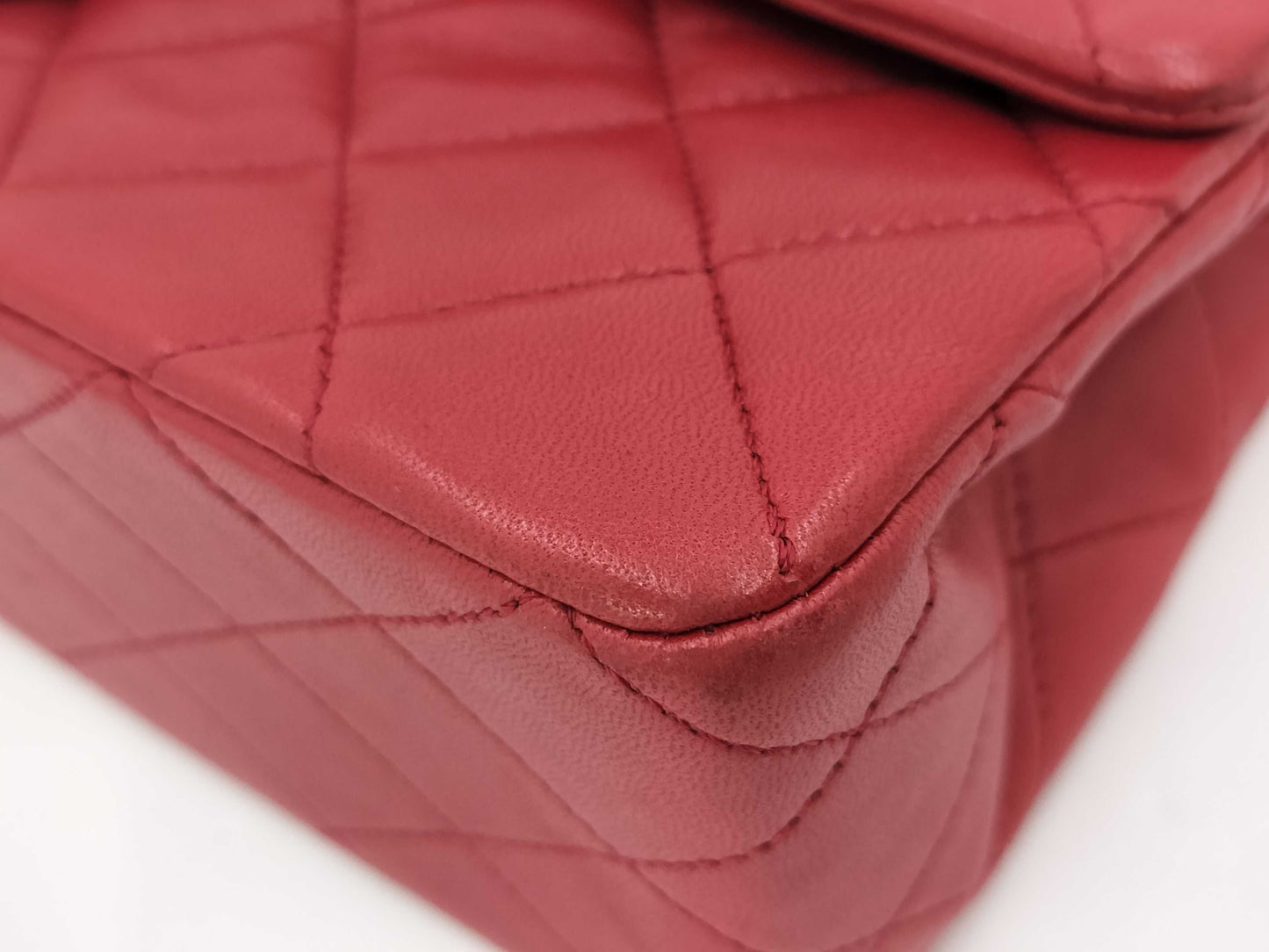 CHANEL Matelasse Double Flap Red Shoulder Bag