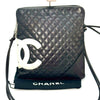 CHANEL Cambon Leather Shoulder Bag, Black, 9399307