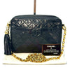 CHANEL Matelasse Lambskin Fringed Jeweled Chain Shoulder Bag, Black, 2084814, No Serial Number Seal, Comes with Guarantee Card