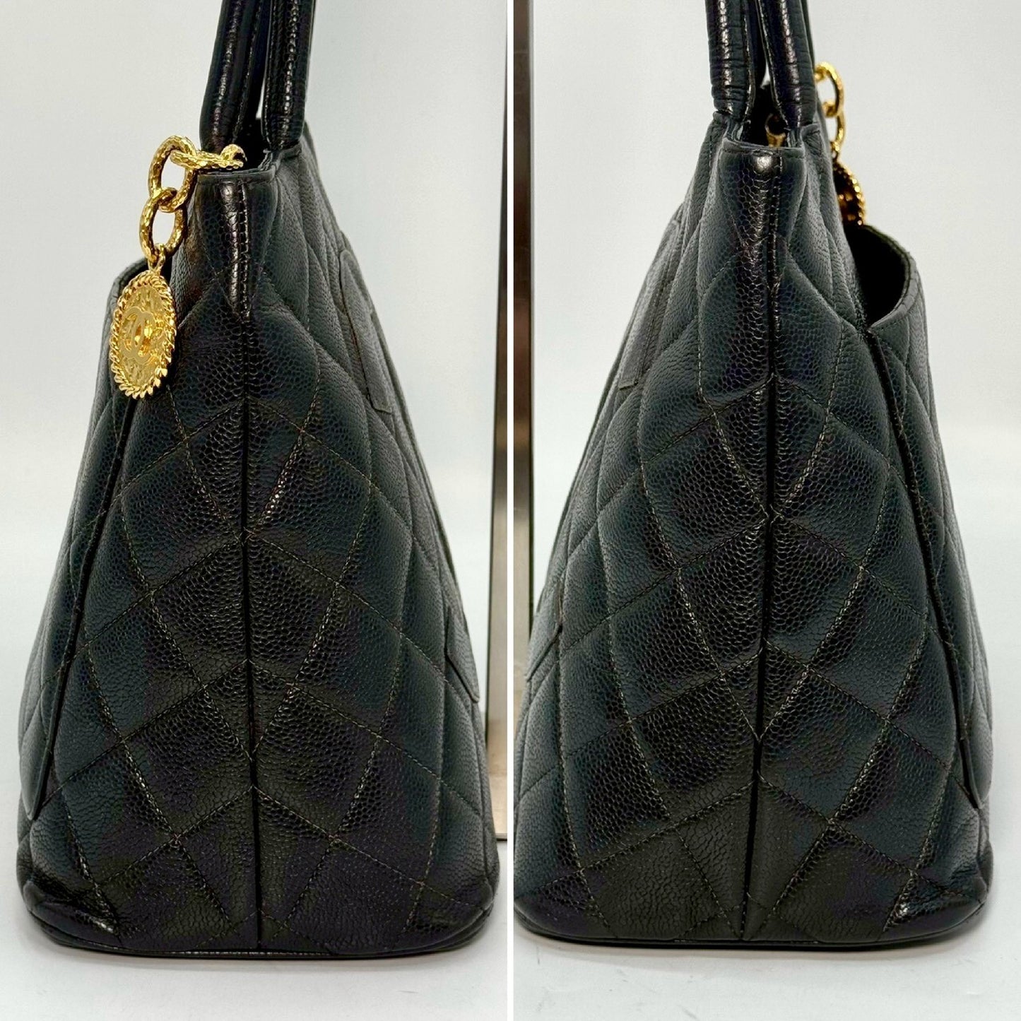 CHANEL Caviar Skin Reissue Tote Bag, Black, No Serial Seal