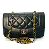 CHANEL Matelasse Diana Flap Chain Shoulder Bag, Black, with Serial Seal Remnants