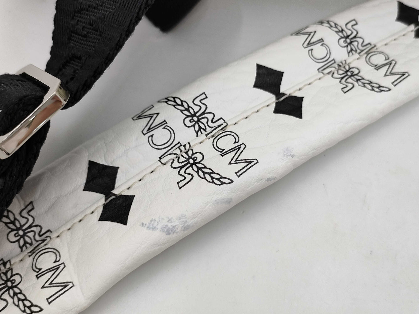 MCM Starkback Backpack, Small, Leather, White, MMK5AVE19WT001