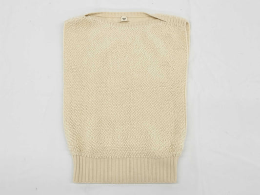 HERMES Knitted Vest Cashmere White Top