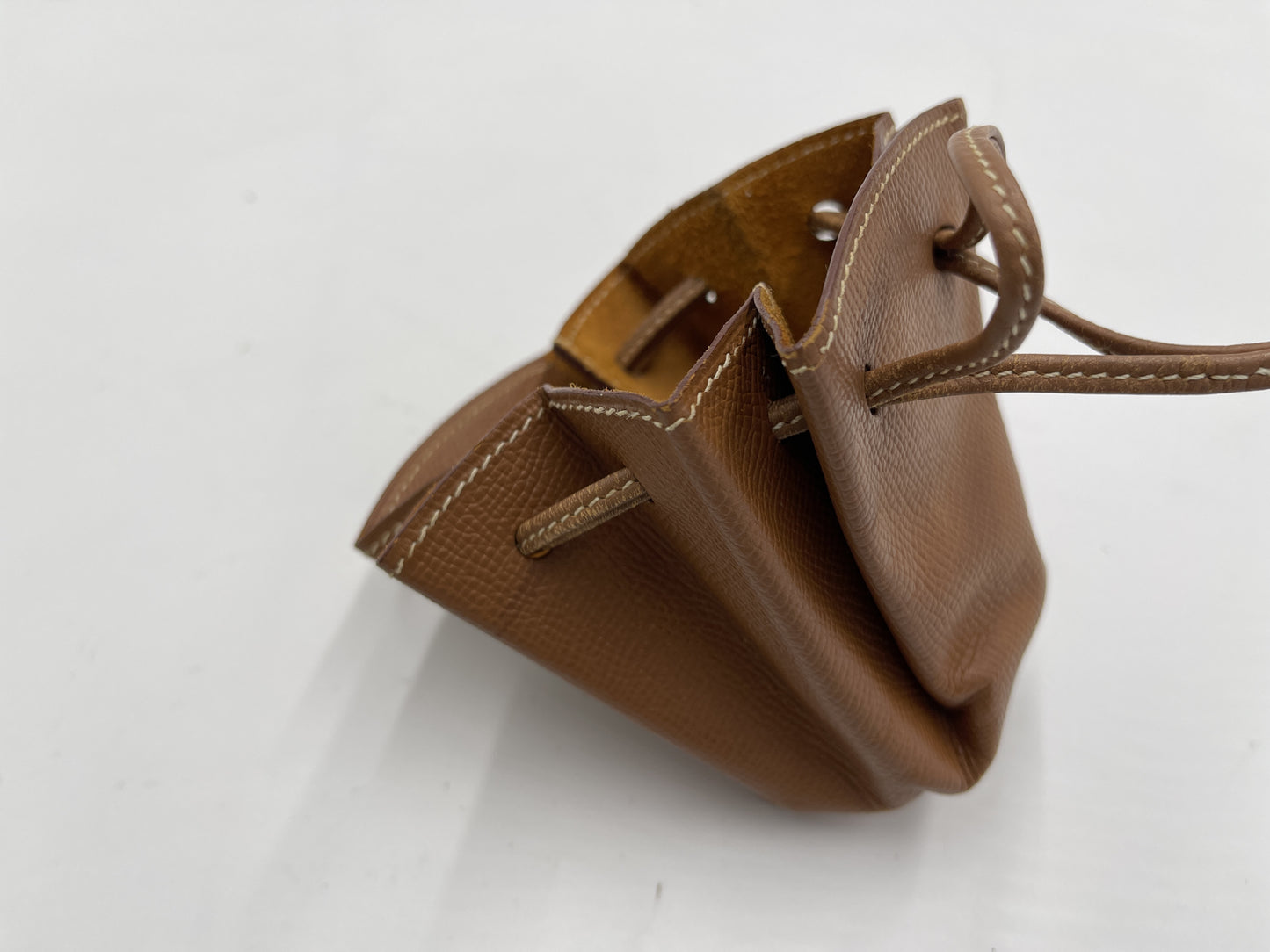 HERMES Vespa Pouch, Brown Leather with Gold Hardware, Size C