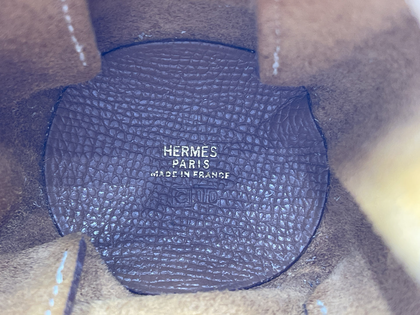 HERMES Vespa Pouch, Brown Leather with Gold Hardware, Size C
