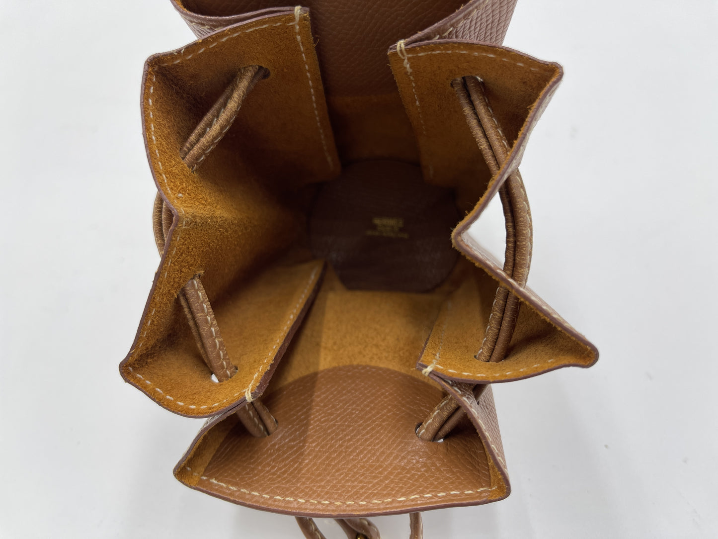 HERMES Vespa Pouch, Brown Leather with Gold Hardware, Size C
