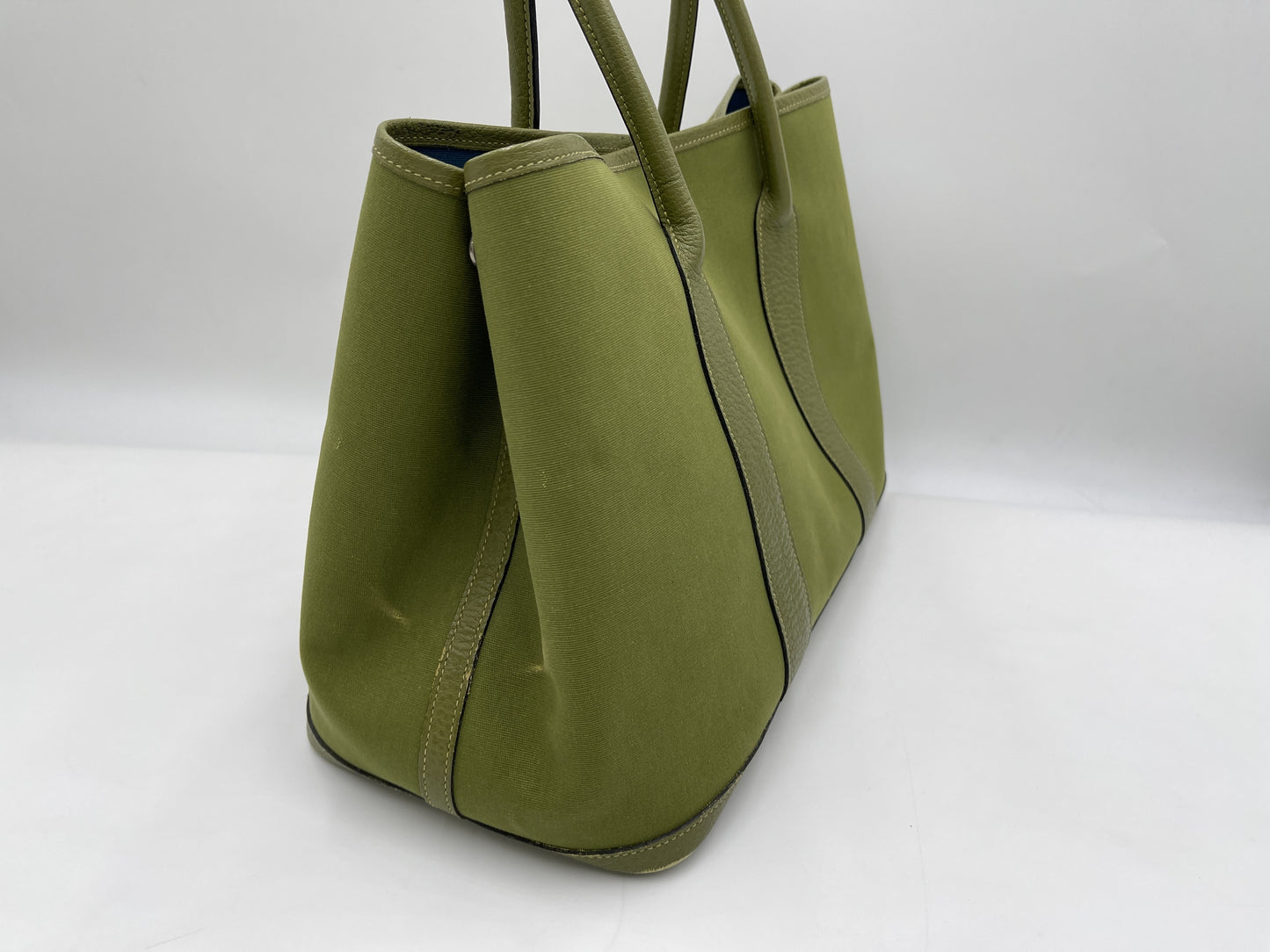 HERMES Garden Party □J Green Tote Bag