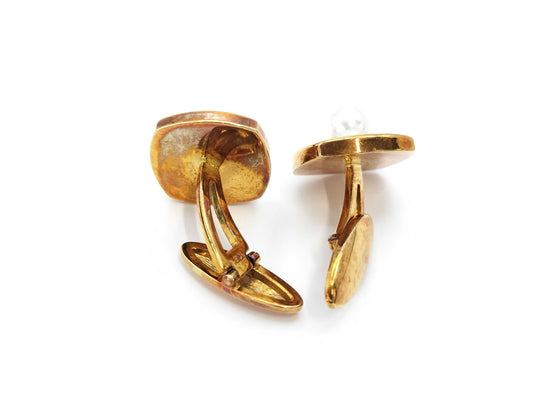 MIKIMOTO Pearl Diameter Approx. 6.0mm*2 Shell 18K Gold 20.5g Tie Clip/Cufflinks