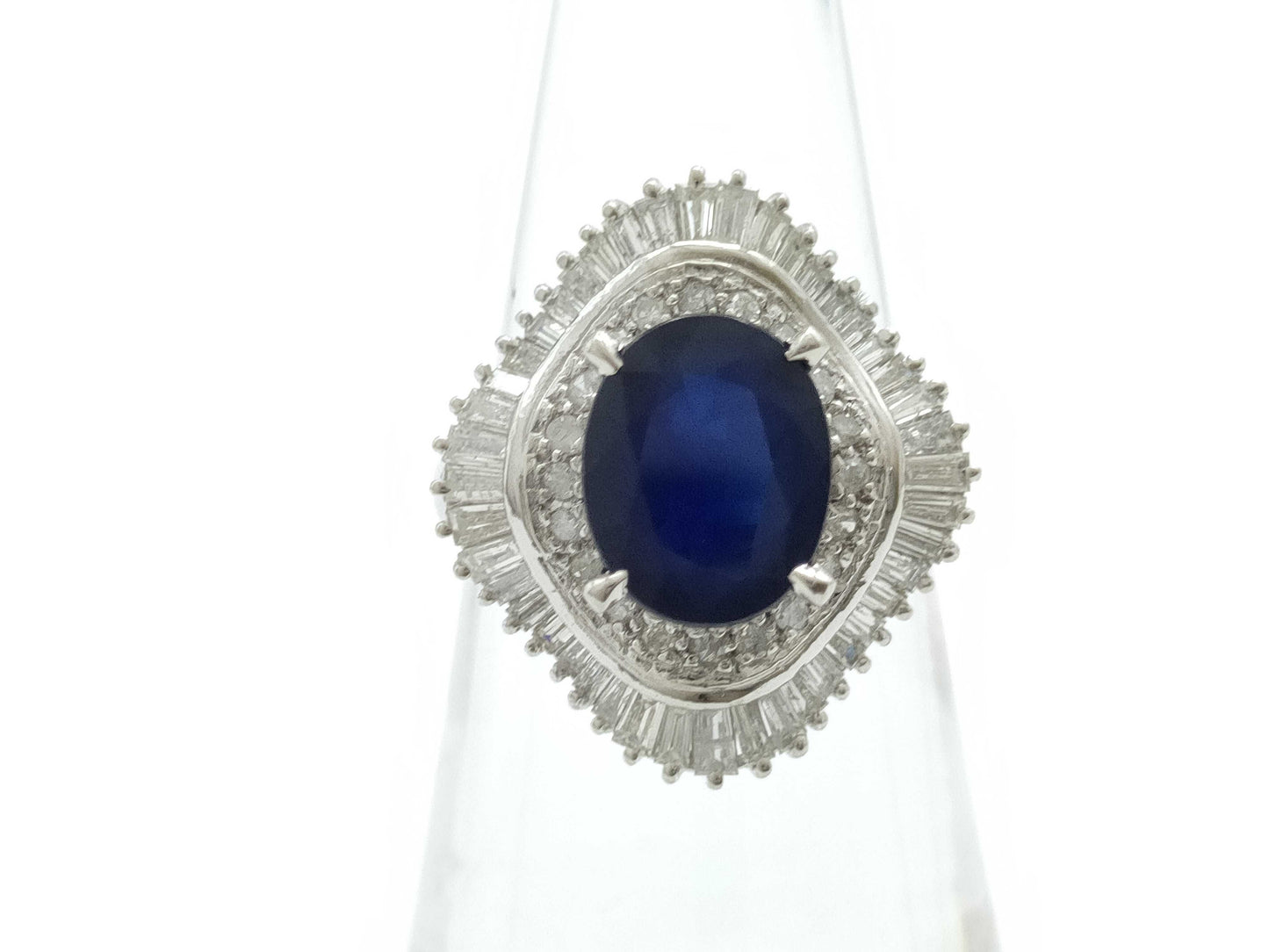 S3.00ct D1.00ct PT900 7.7g Ring