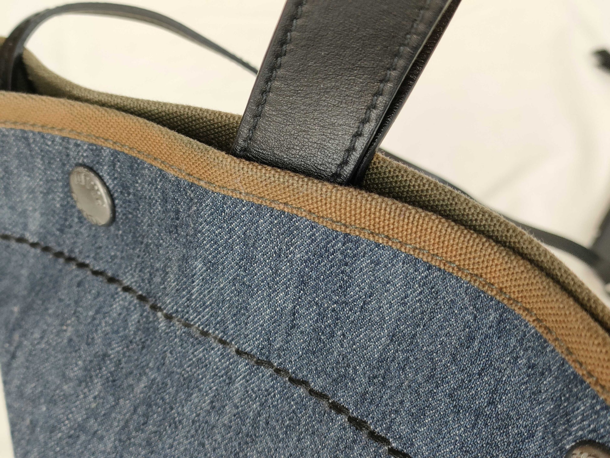 PRADA Kanapa Denim Tote Bag Navy 1BG244 Tote Bag