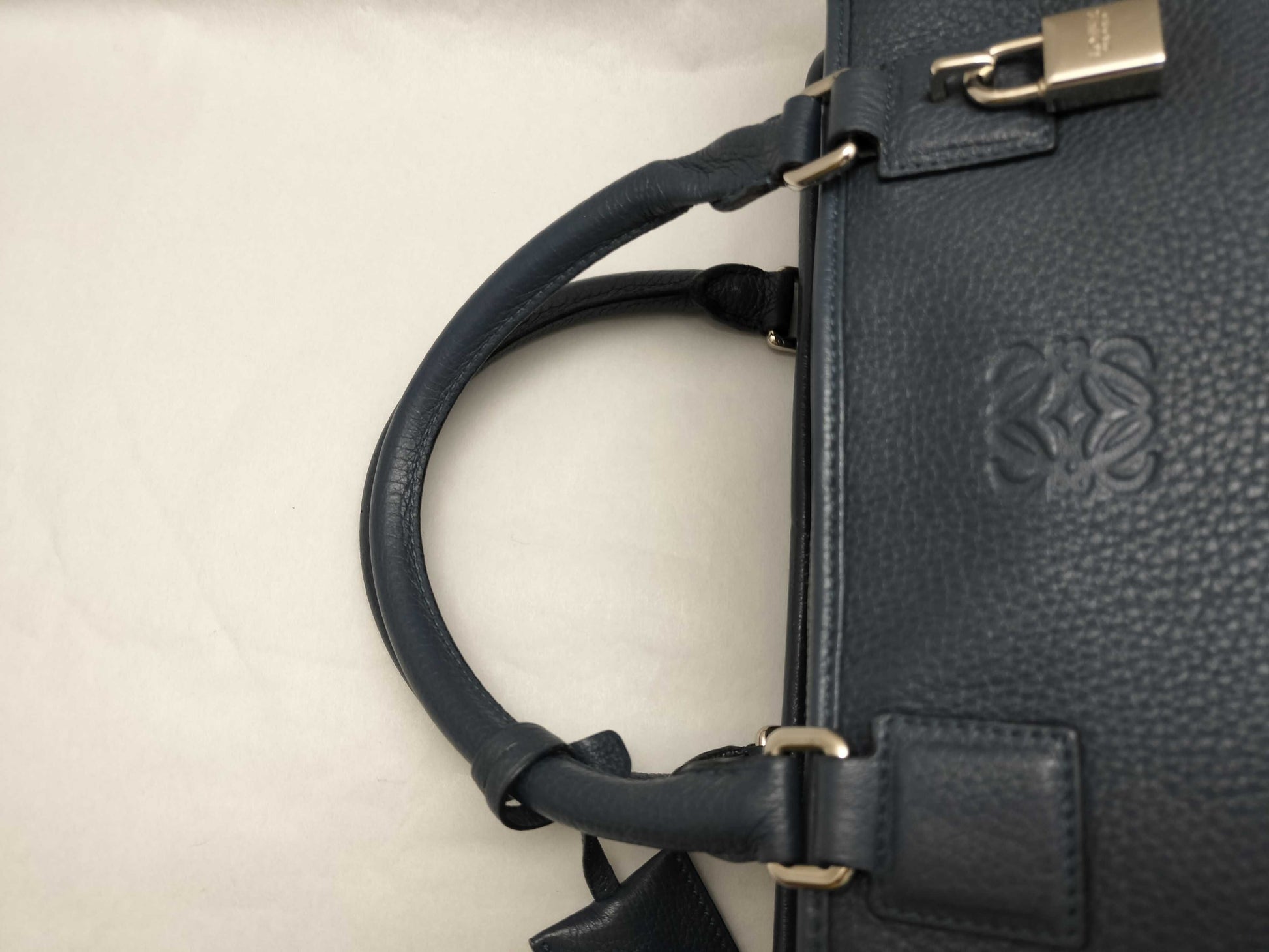 LOEWE HK - Loewe Amazona 36 blue calfskin handbag handbag