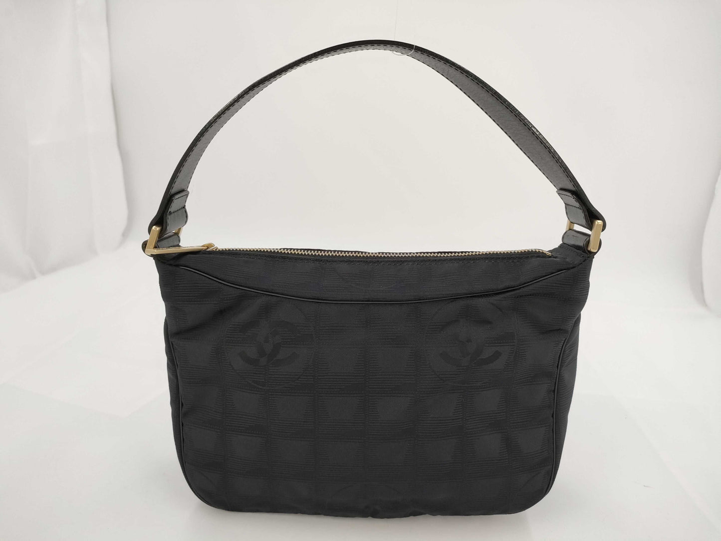 CHANEL New Travel Line Nylon and Leather Handbag, Black Shoulder Bag