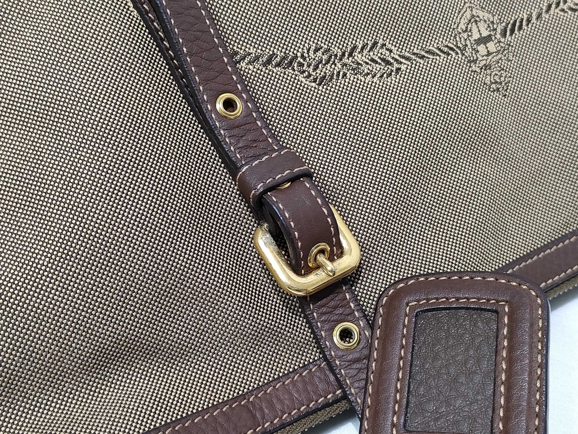 PRADA ID-Prada Bag Jacquard Canvas 36cm #197 GHW Handbag Tote Bag
