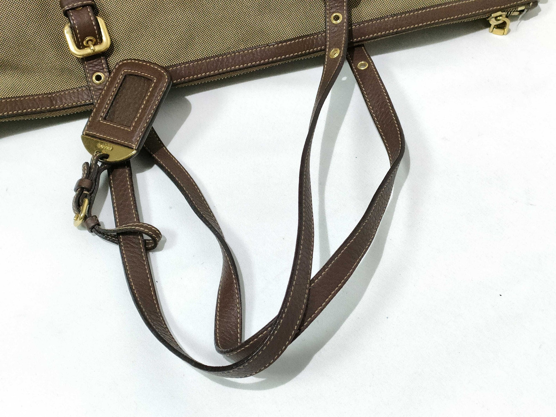 PRADA ID-Prada Bag Jacquard Canvas 36cm #197 GHW Handbag Tote Bag