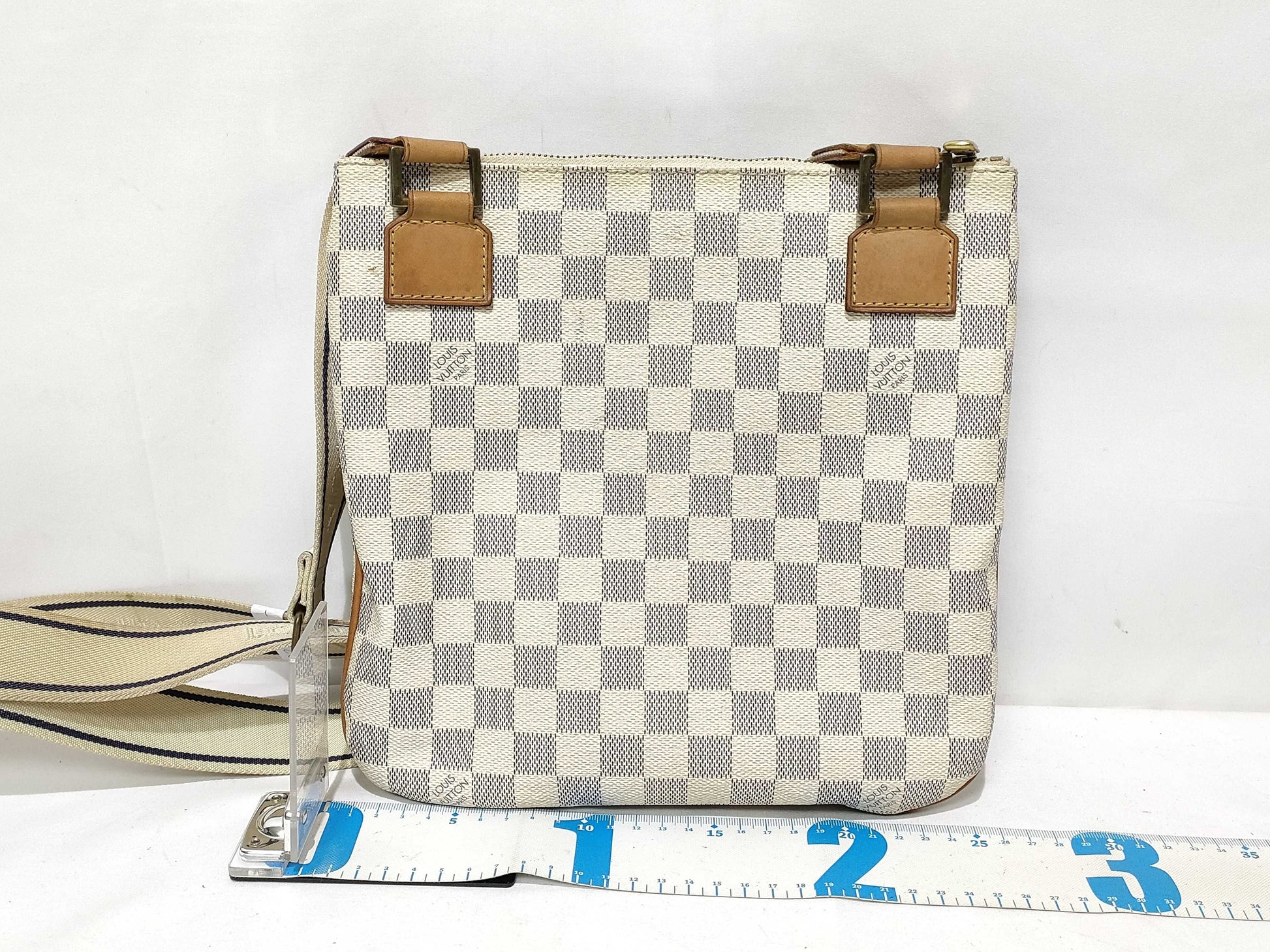 LOUIS VUITTON Damier Azur ID-Louis Vuitton Damier Azur Canvas Bosphore 25cm #MI2057 Messenger Bags GHW Shoulder Bag