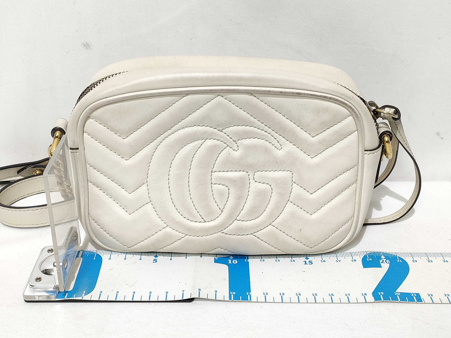 GUCCI ID-Gucci Leather Marmont Shoulderbag 18cm GHW #448065-204991 Shoulder Bag