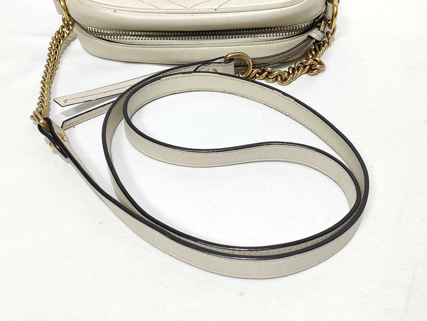 GUCCI ID-Gucci Leather Marmont Shoulderbag 18cm GHW #448065-204991 Shoulder Bag
