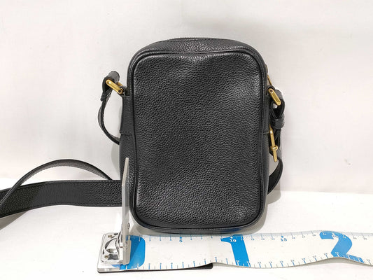 GUCCI Gucci Logo Print Leather Shoulder Bag Black 574803 Shoulder Bag