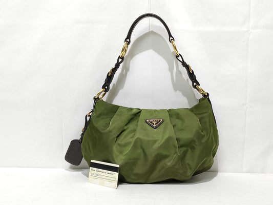 PRADA Nylon SG-Prada Tessuto Shoulder bag Green BR3795 Shoulder Bag