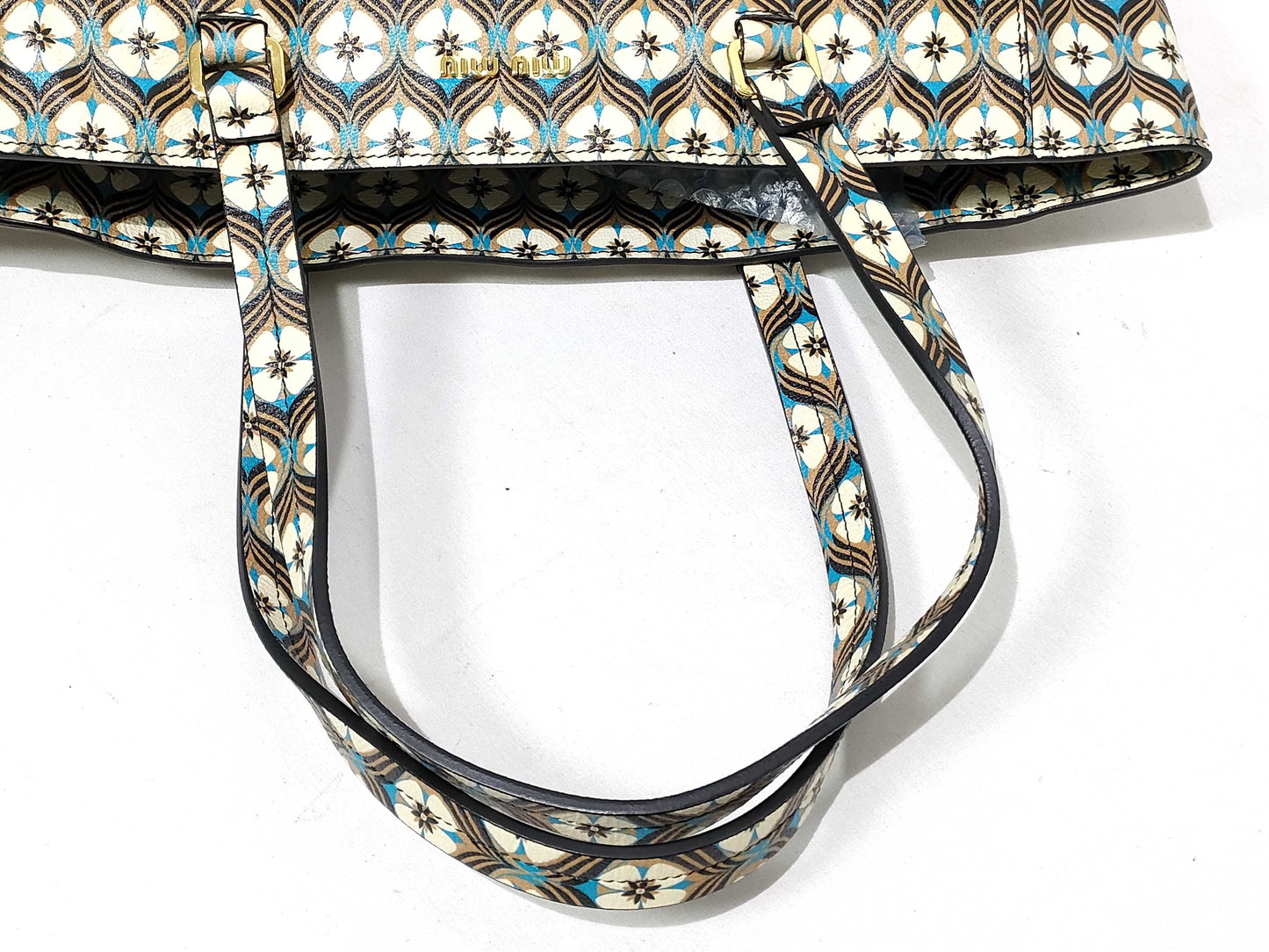 miu miu SG-Miu Miu Madras print tote bag