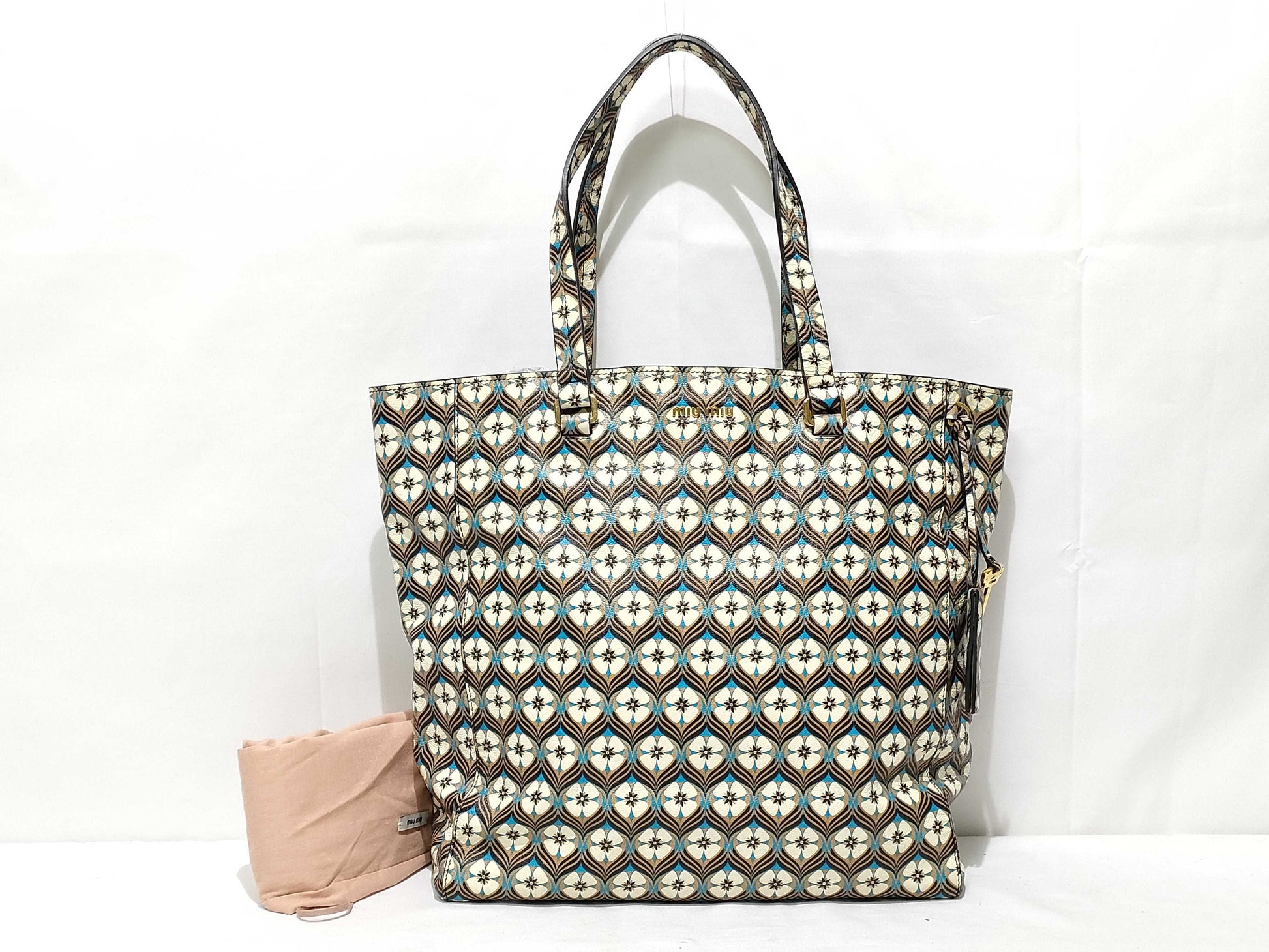 miu miu SG-Miu Miu Madras print tote bag