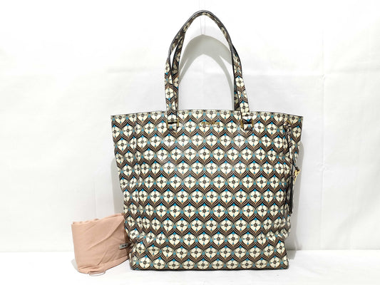 miu miu SG-Miu Miu Madras print tote bag