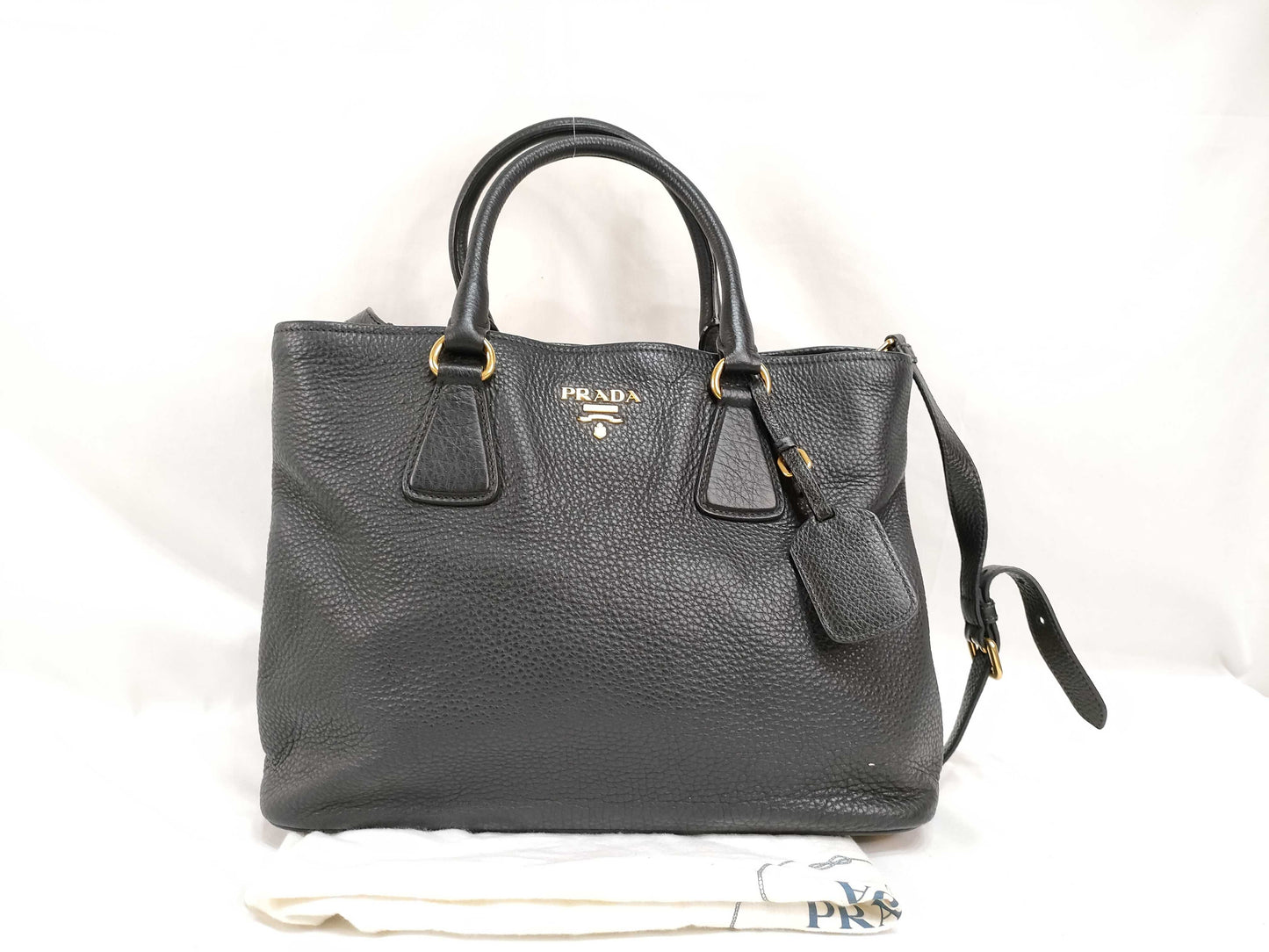 PRADA SG - Prada Vitello Daino Leather 2way handbag Black BN2794 Shoulder Bag