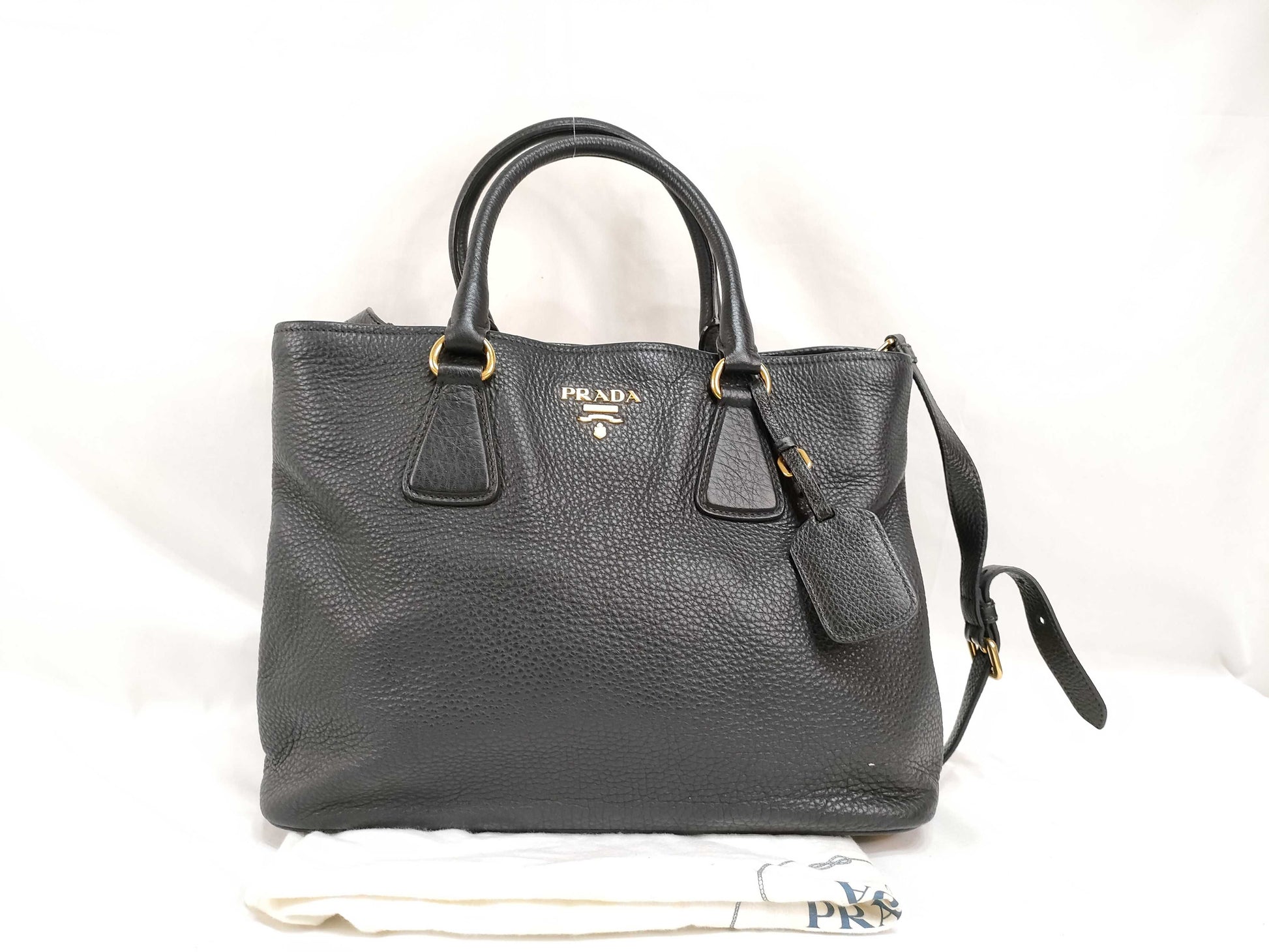 PRADA SG - Prada Vitello Daino Leather 2way handbag Black BN2794 Shoulder Bag