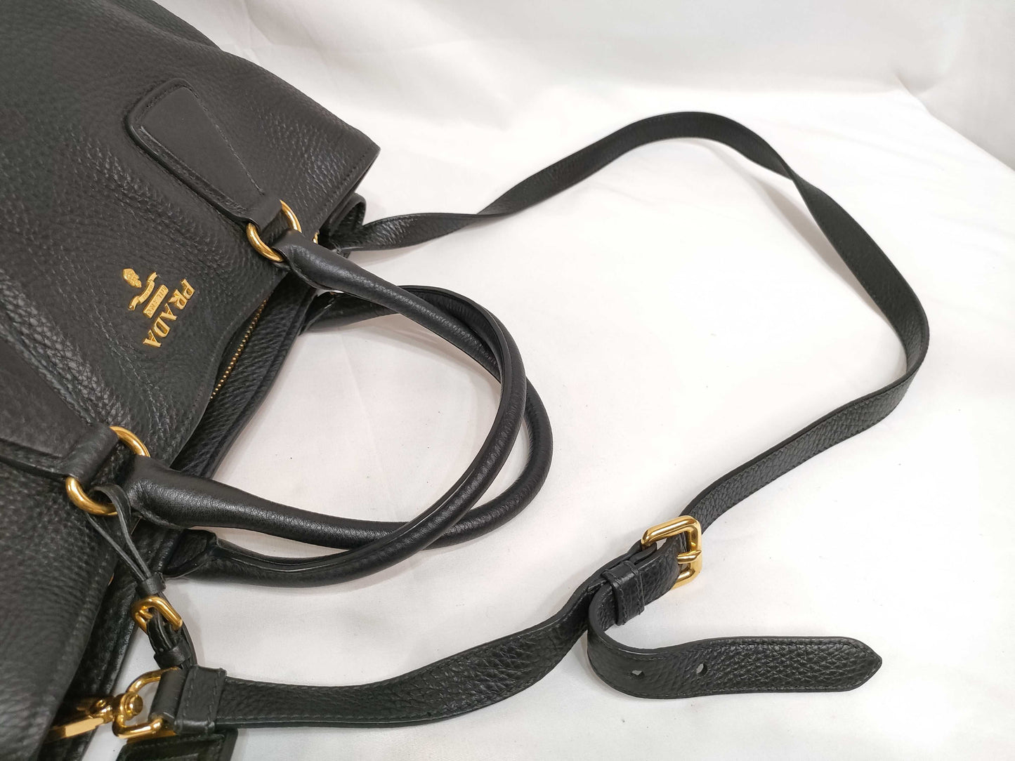 PRADA SG - Prada Vitello Daino Leather 2way handbag Black BN2794 Shoulder Bag