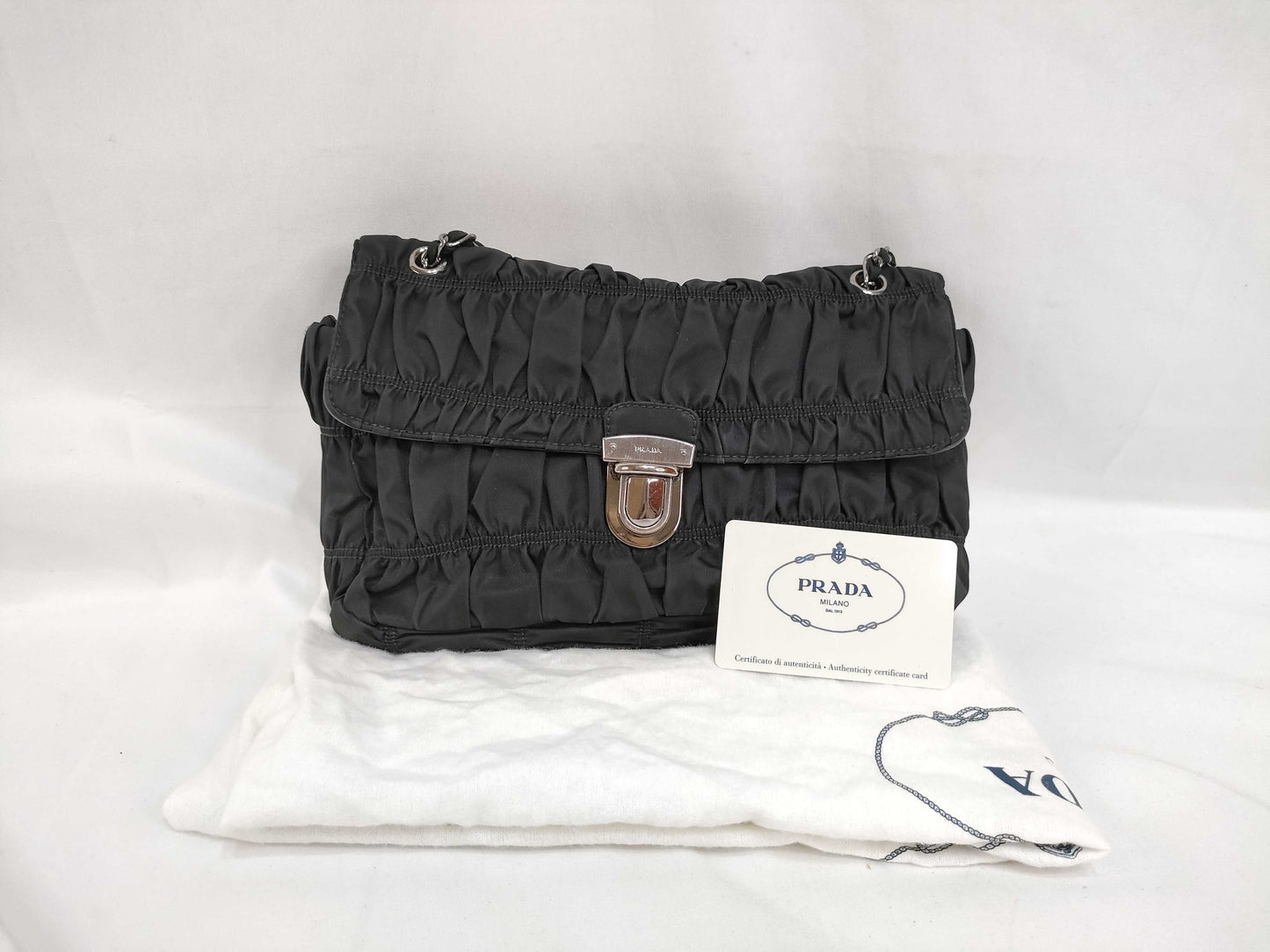 PRADA Nylon SG-Prada Tessuto Gaufre Sling Bag Black BR4609 Shoulder Bag