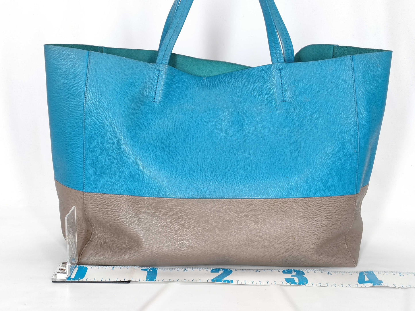 CELINE Horizontal Cava Leather Tote Bag Bicolor Tote Bag
