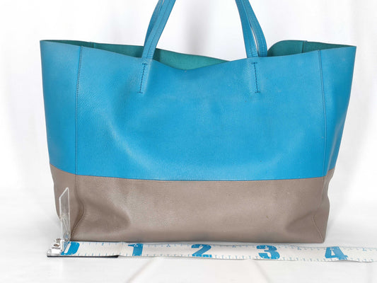 CELINE Horizontal Cava Leather Tote Bag Bicolor Tote Bag