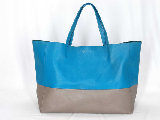 CELINE Horizontal Cava Leather Tote Bag Bicolor Tote Bag